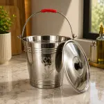 Stainless steel bucket with lid 30cm