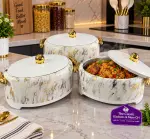 Luxury forever gold insulated food warmer 3 set 