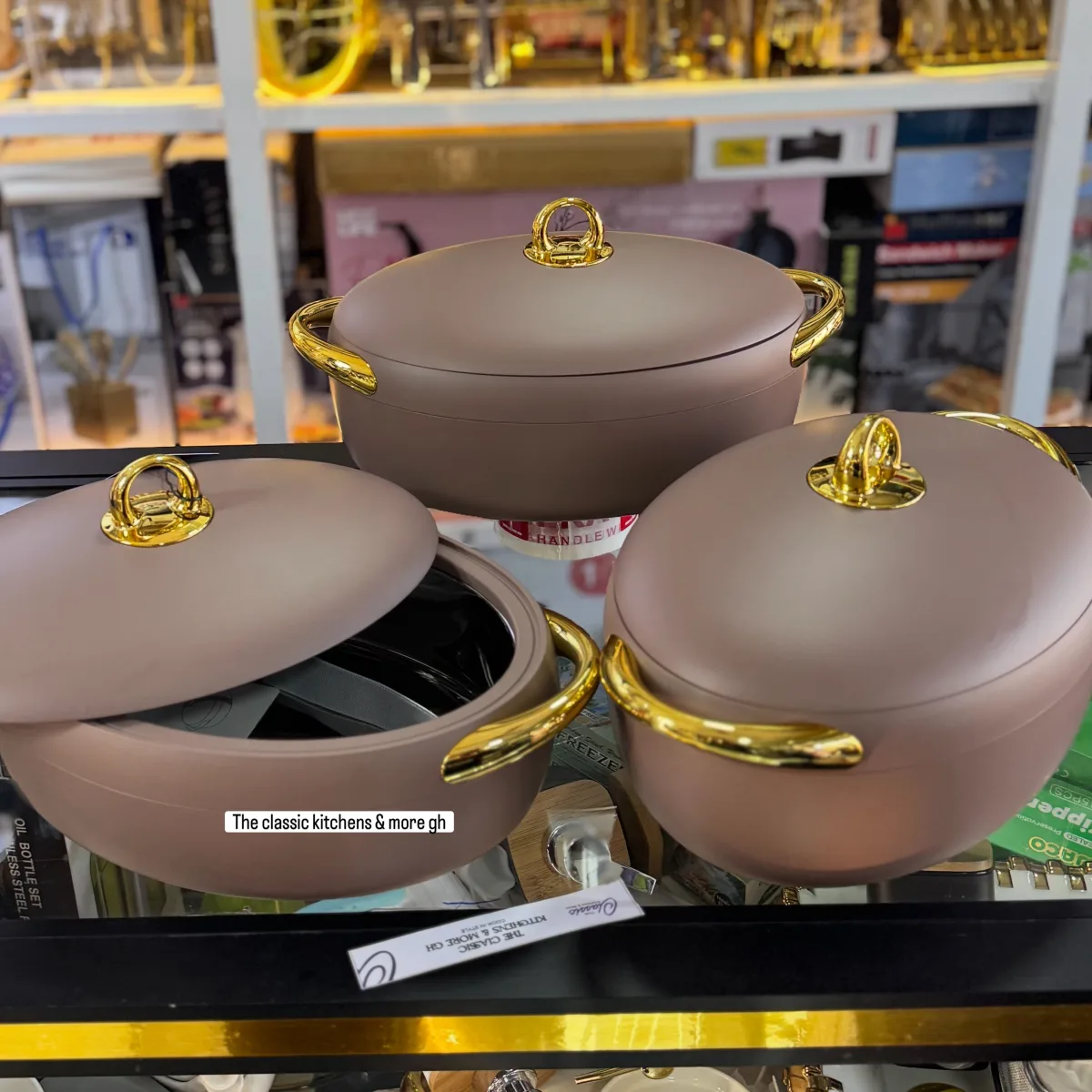 Luxury forever gold insulated food warmer 3set
