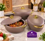 Luxury forever gold insulated food warmer 3set