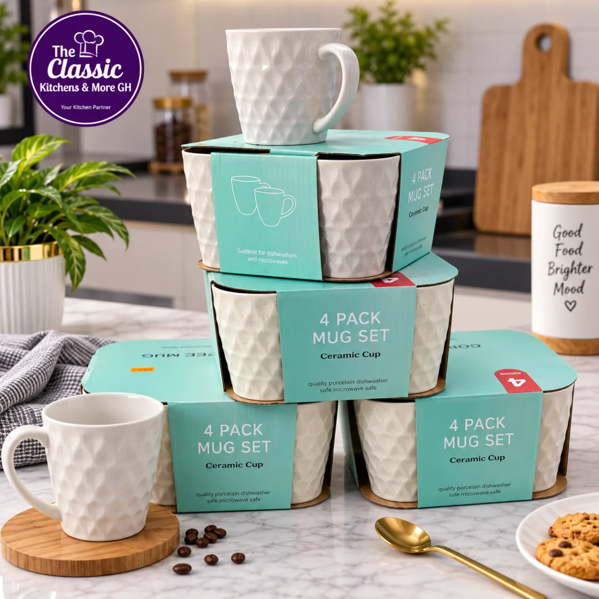 4pcs diamond mugs set 