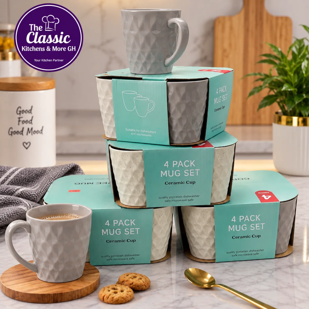 4pcs diamond mugs set 
