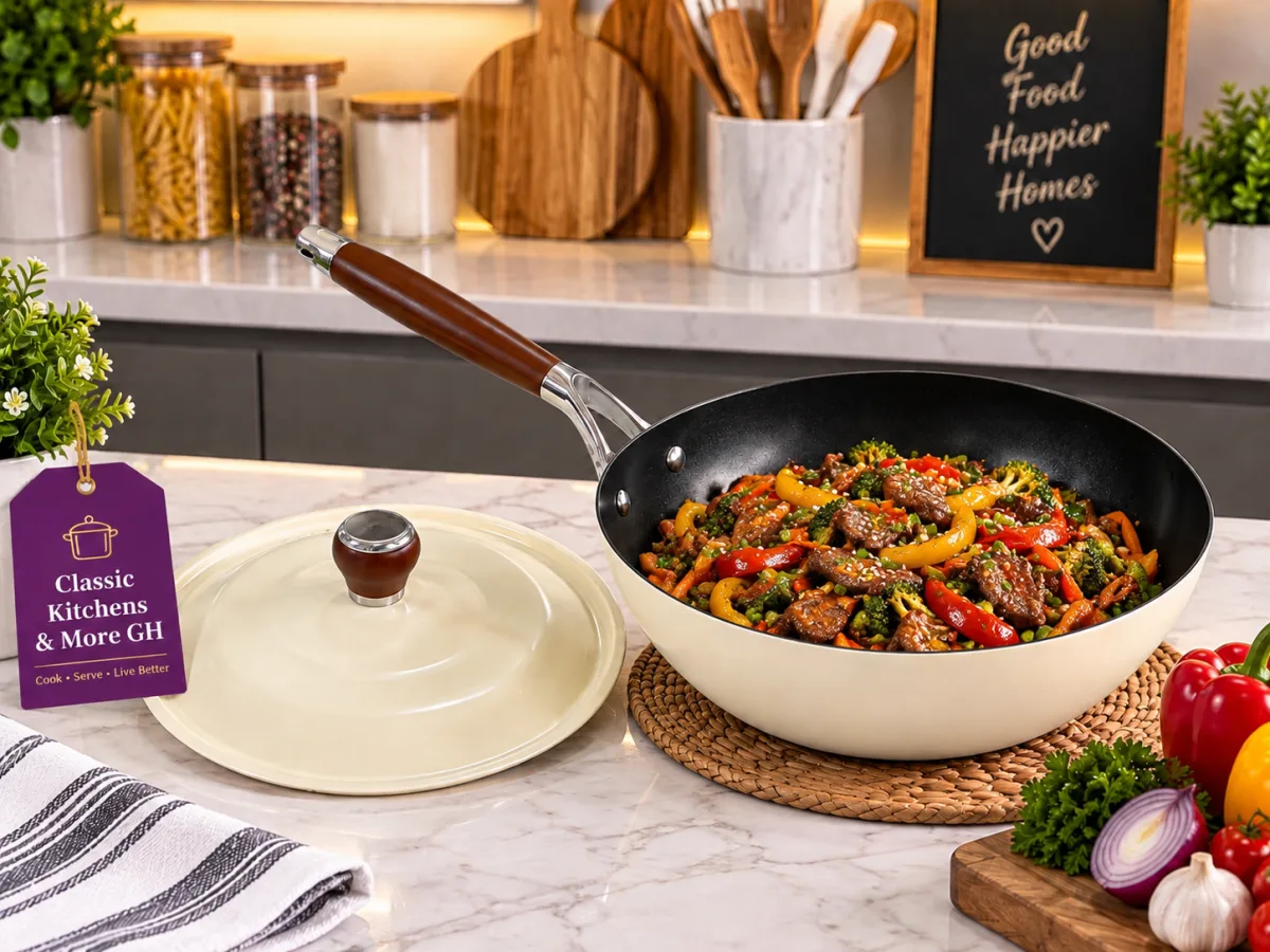 Titanium ceramic wok pan 28cm
