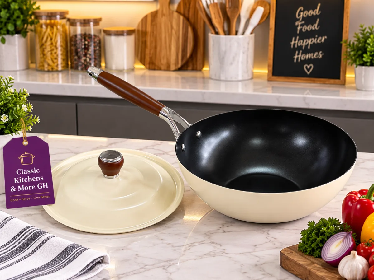 Titanium ceramic wok pan 28cm