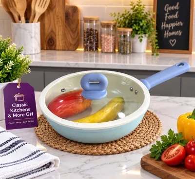Pastel blue nonstick fry pan 22cm