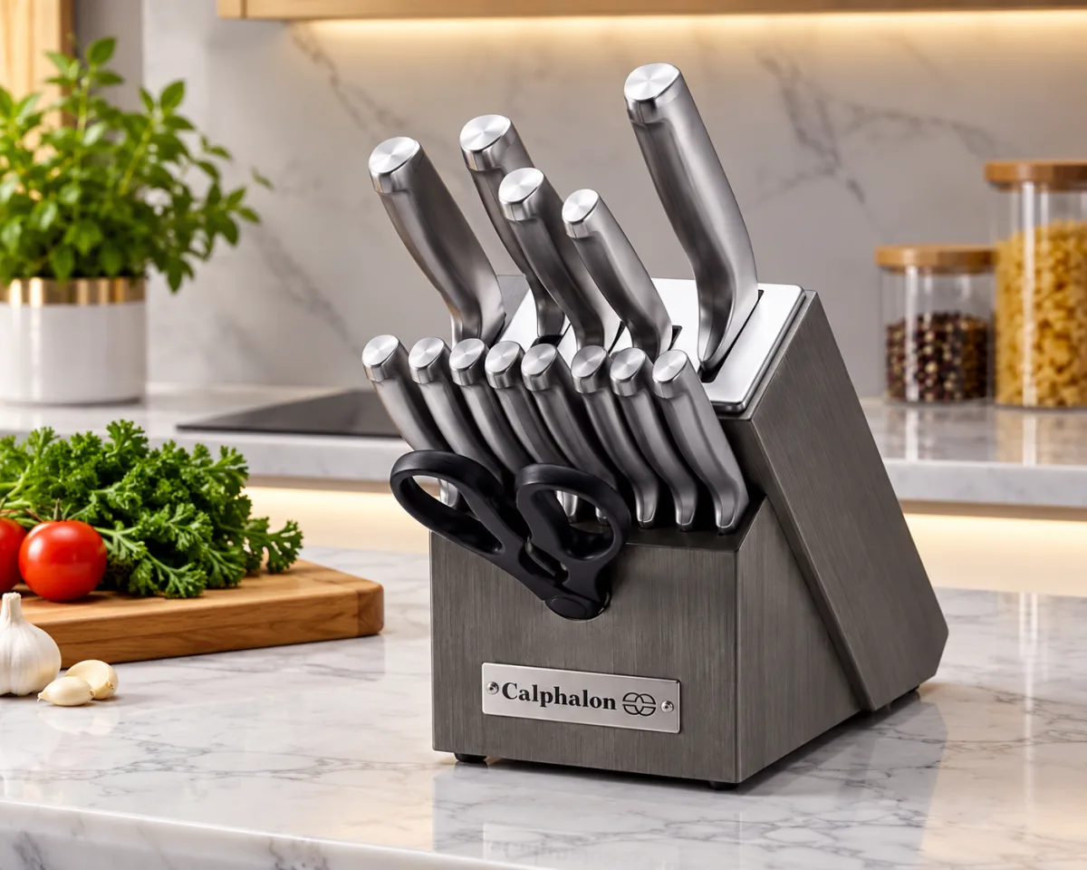 15pcs heavy duty stainless steel block knives set