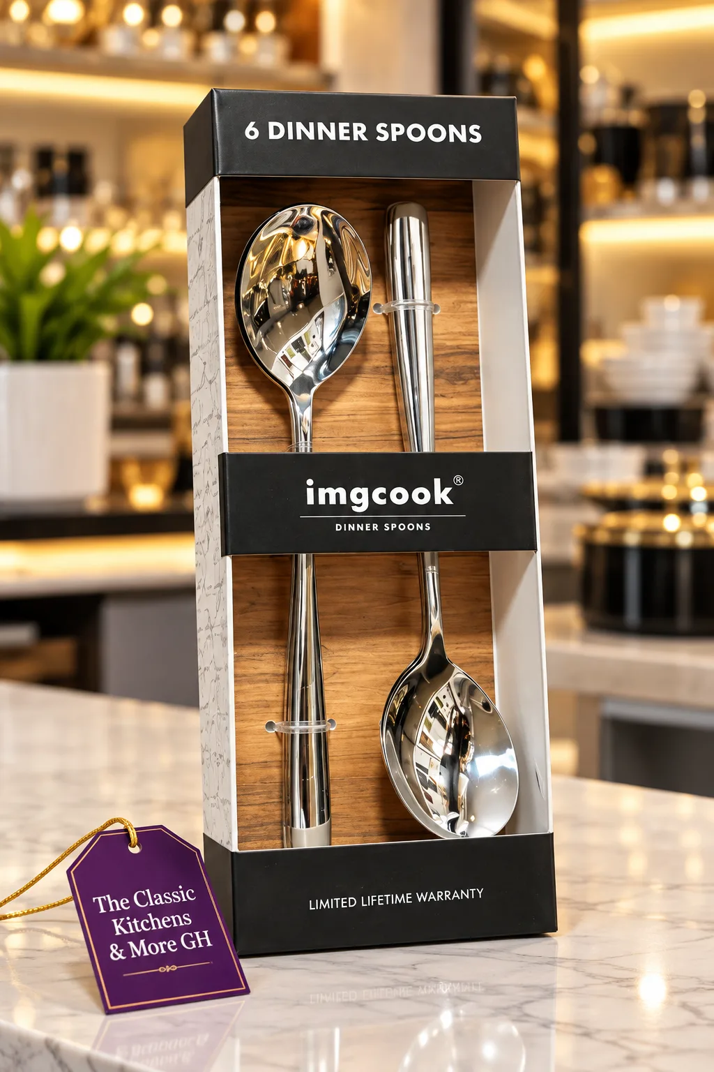 6pcs silver dinner spoons set