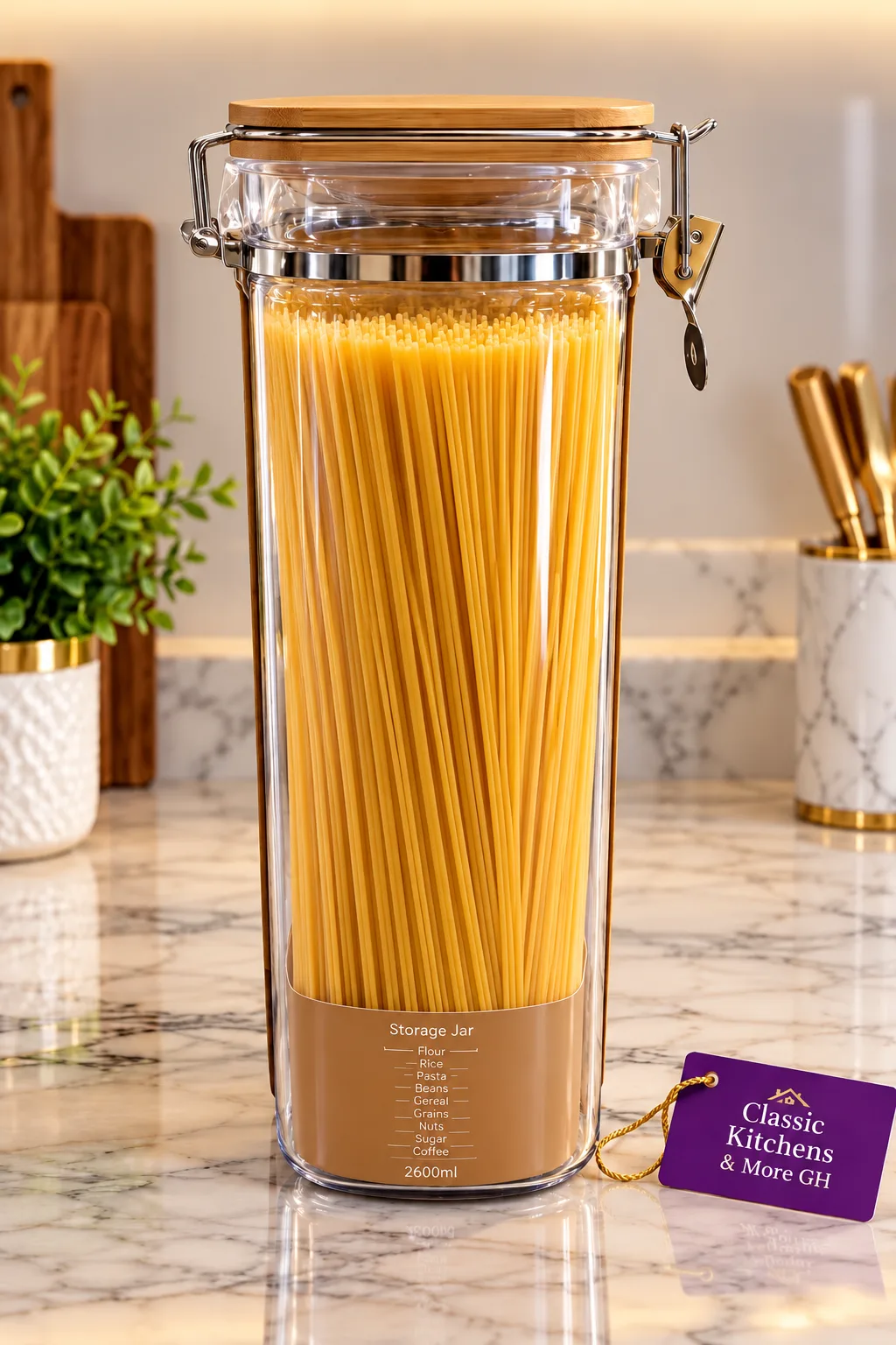 Spaghetti glass airtight storage 
