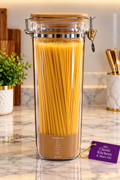 Spaghetti glass airtight storage 