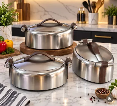 Luxury forever gold silver food warmer 3set