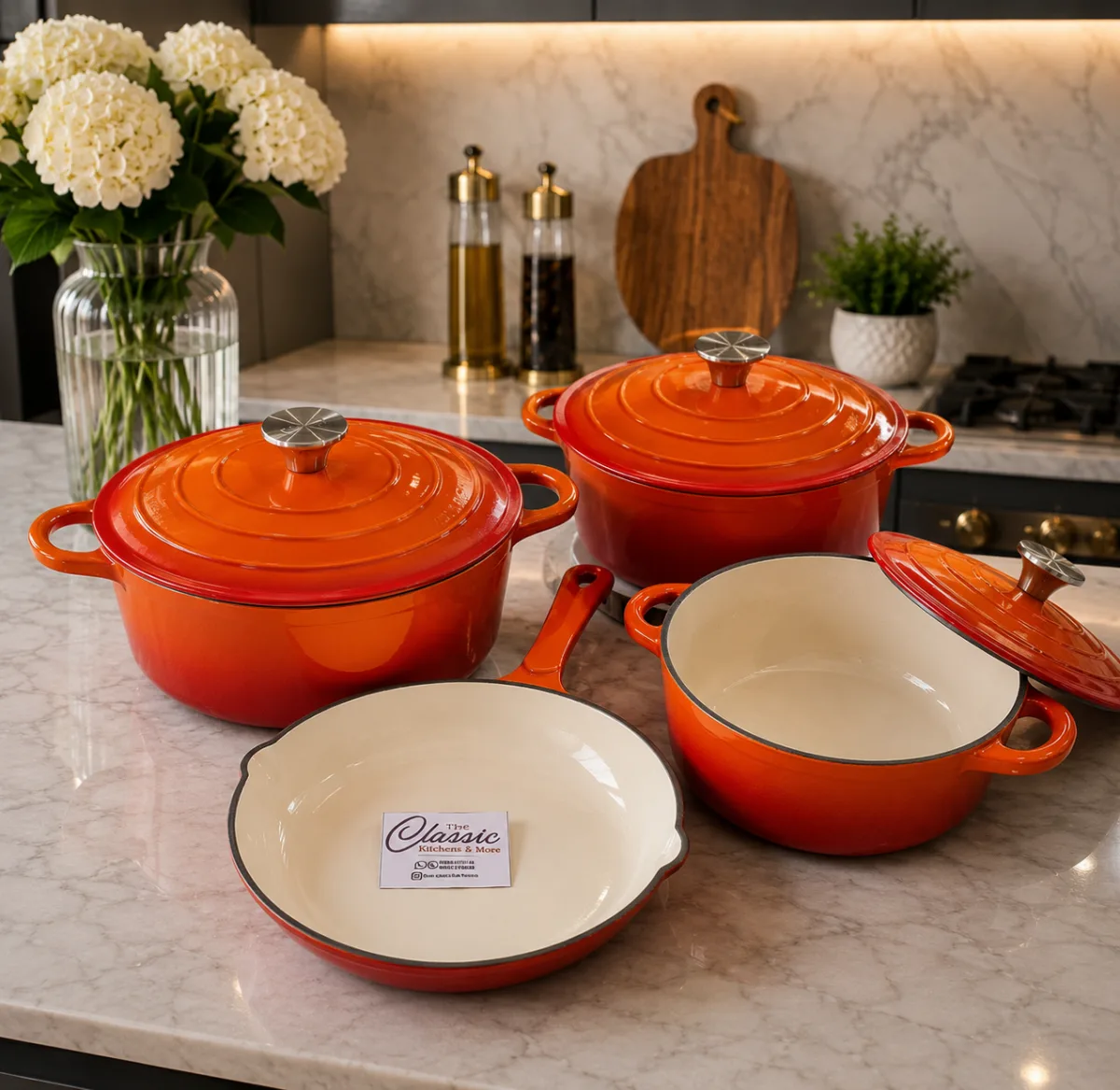 Enamel cast iron cookware set 7pcs