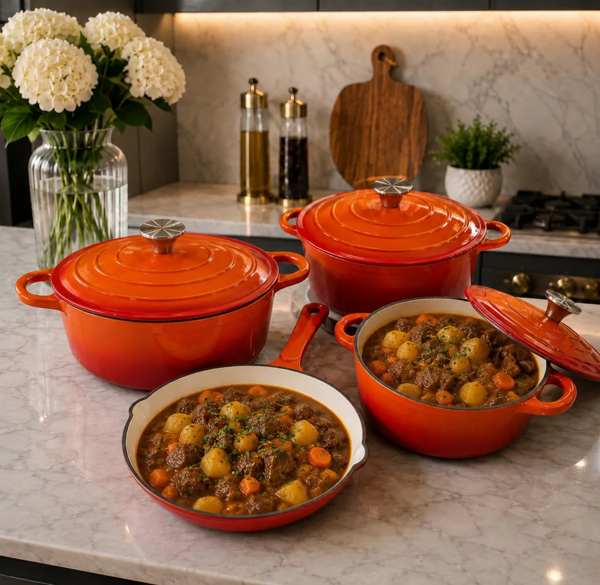 Enamel cast iron cookware set 7pcs