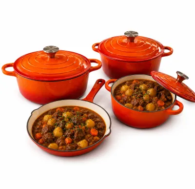 Enamel cast iron cookware set 7pcs