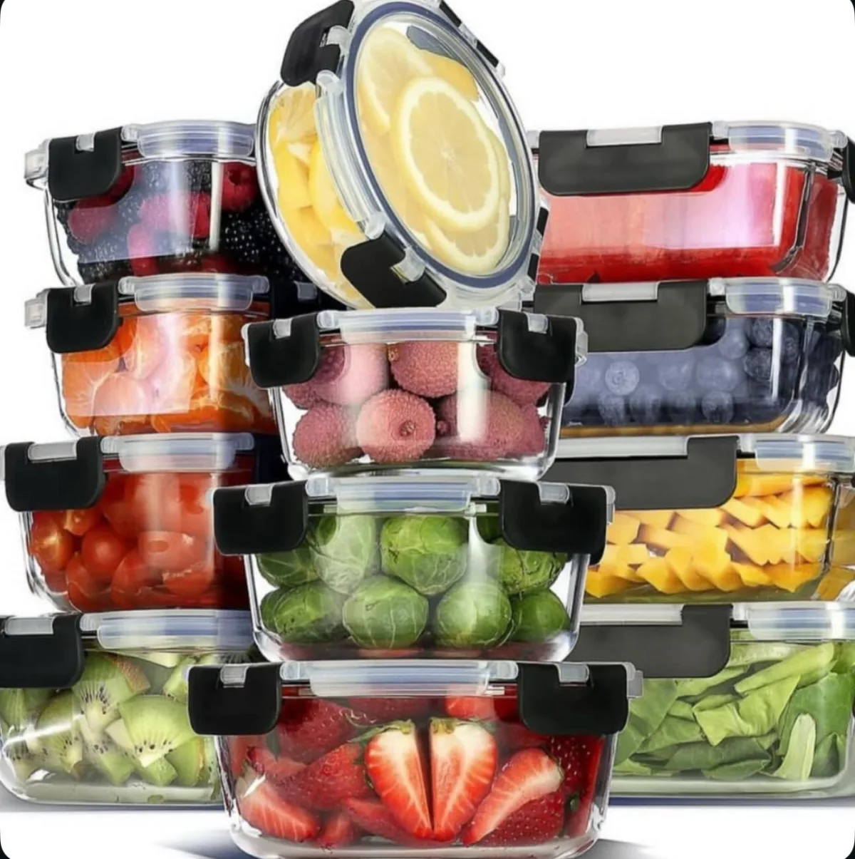 Magic mill airtight glass storage bowls 12set