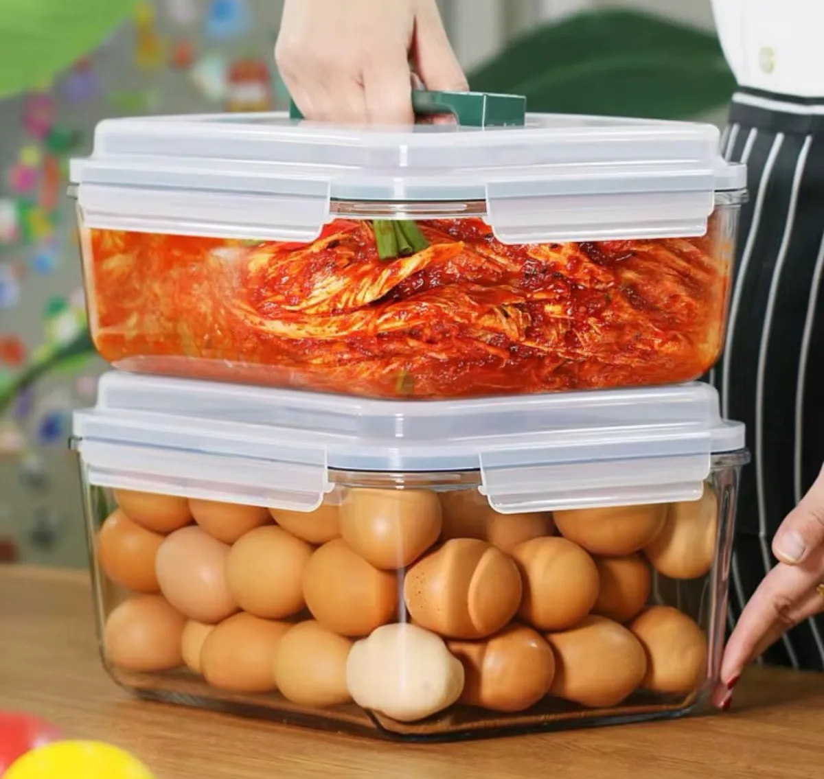 Single Jumbo size glass storage box 