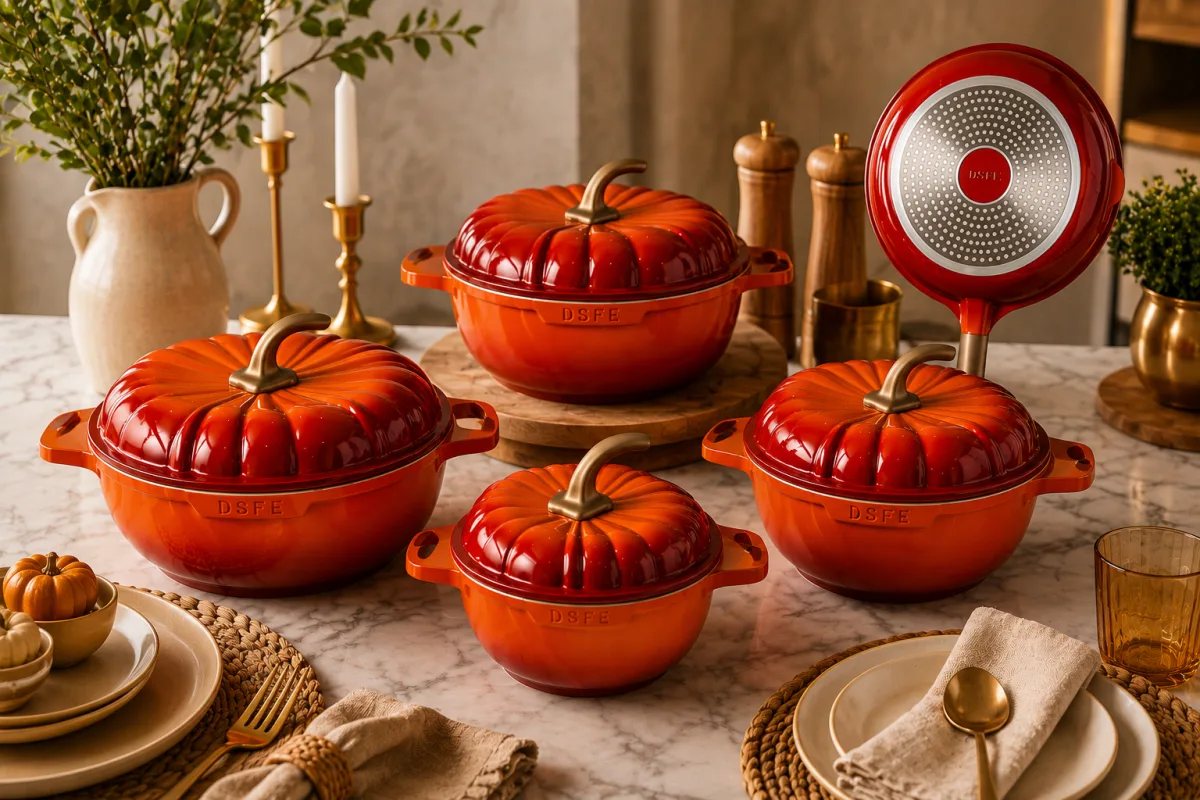 Pumpkin ceramic Cookware Set