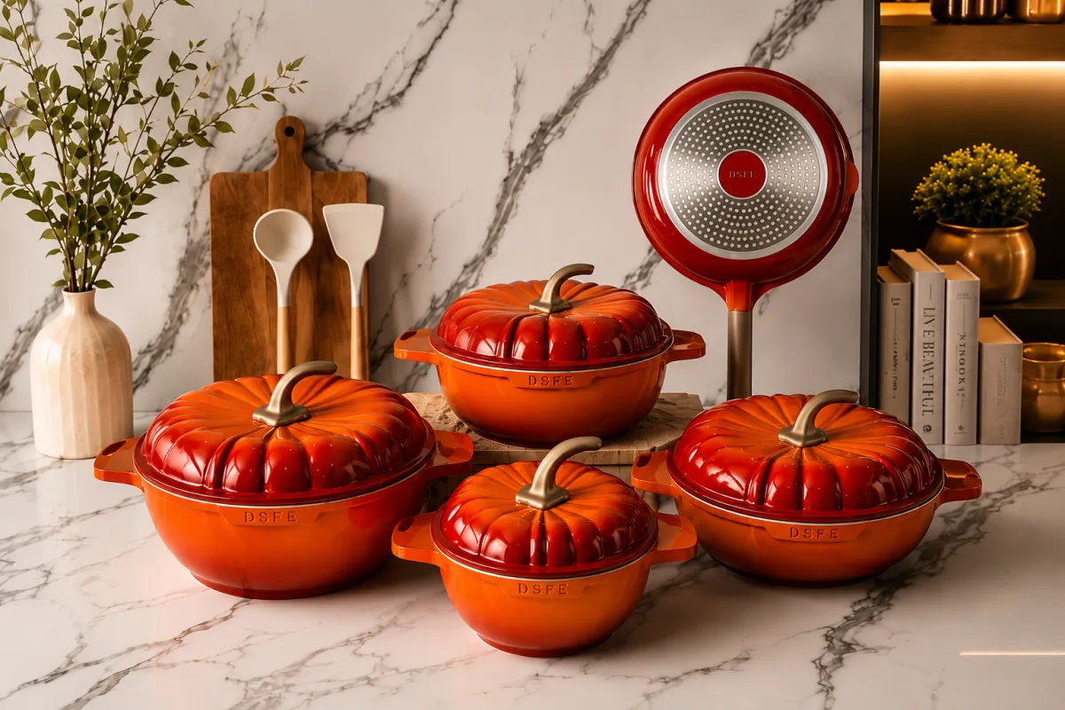 Pumpkin ceramic Cookware Set
