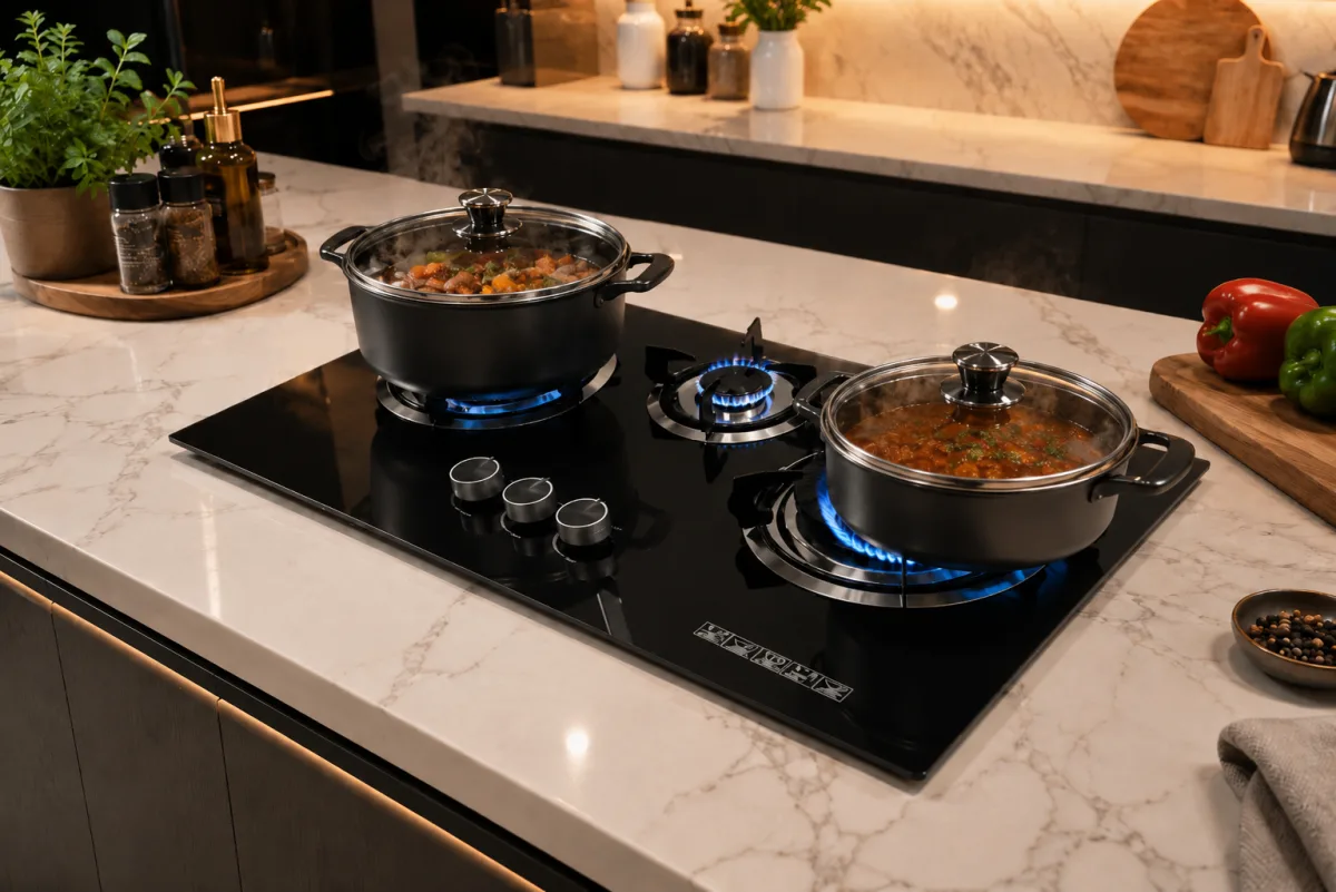 Inbuilt gas stove tempered glass