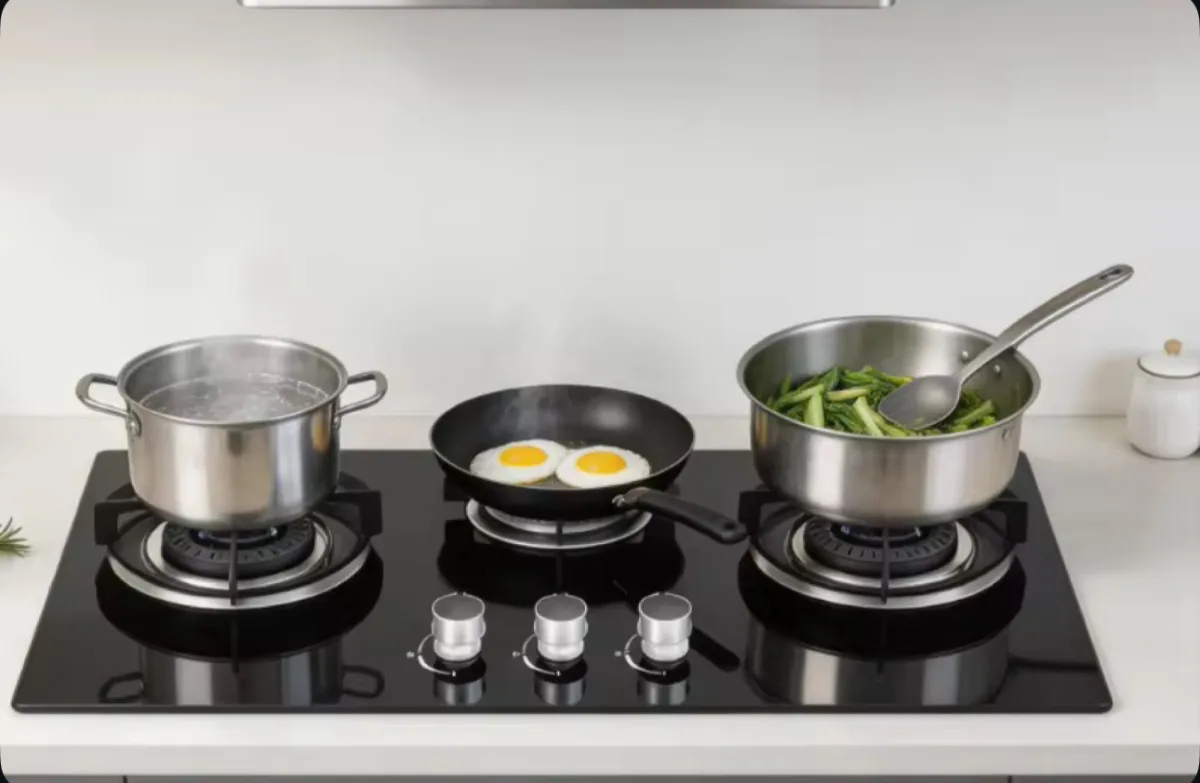 Inbuilt gas stove tempered glass