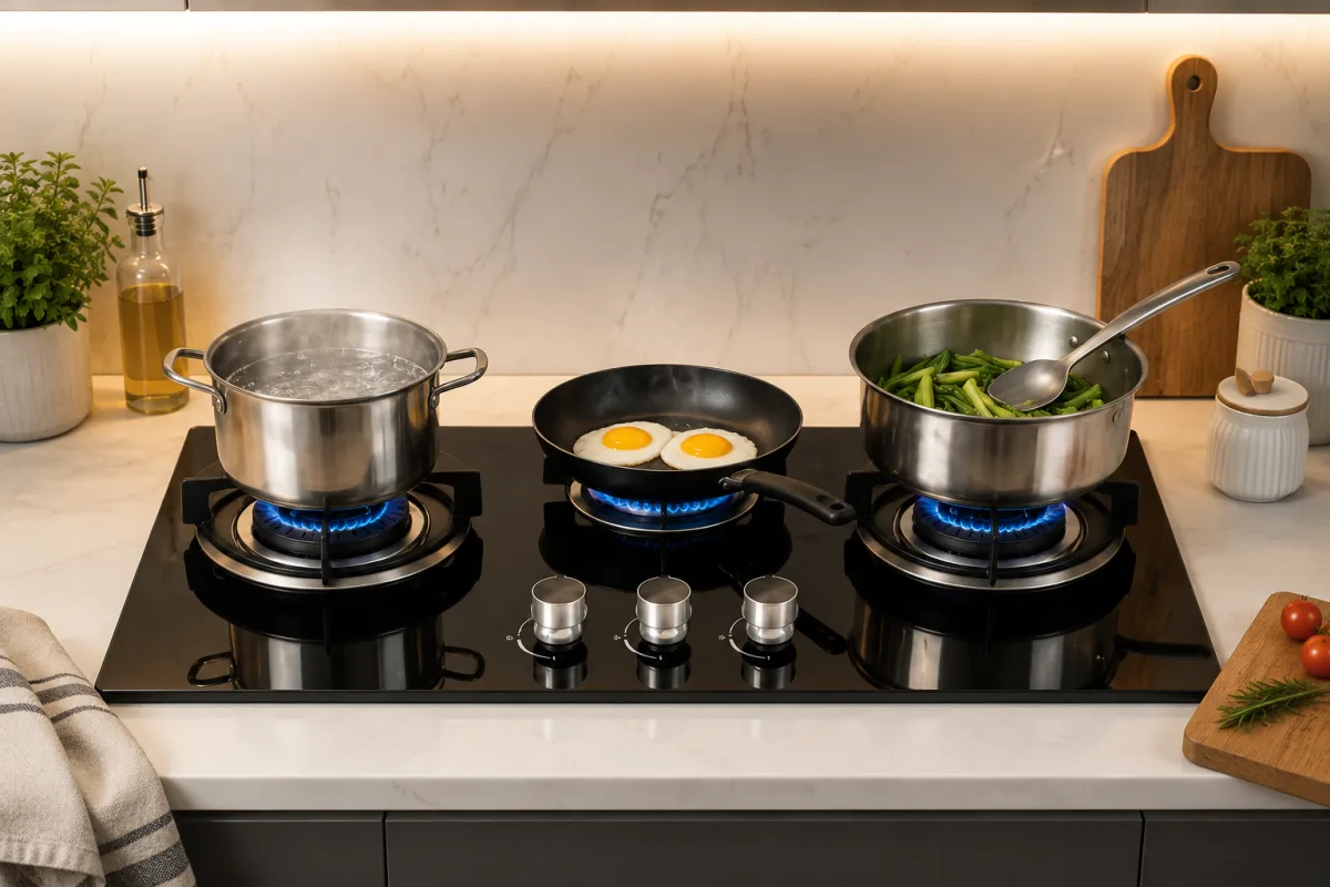 Inbuilt gas stove tempered glass