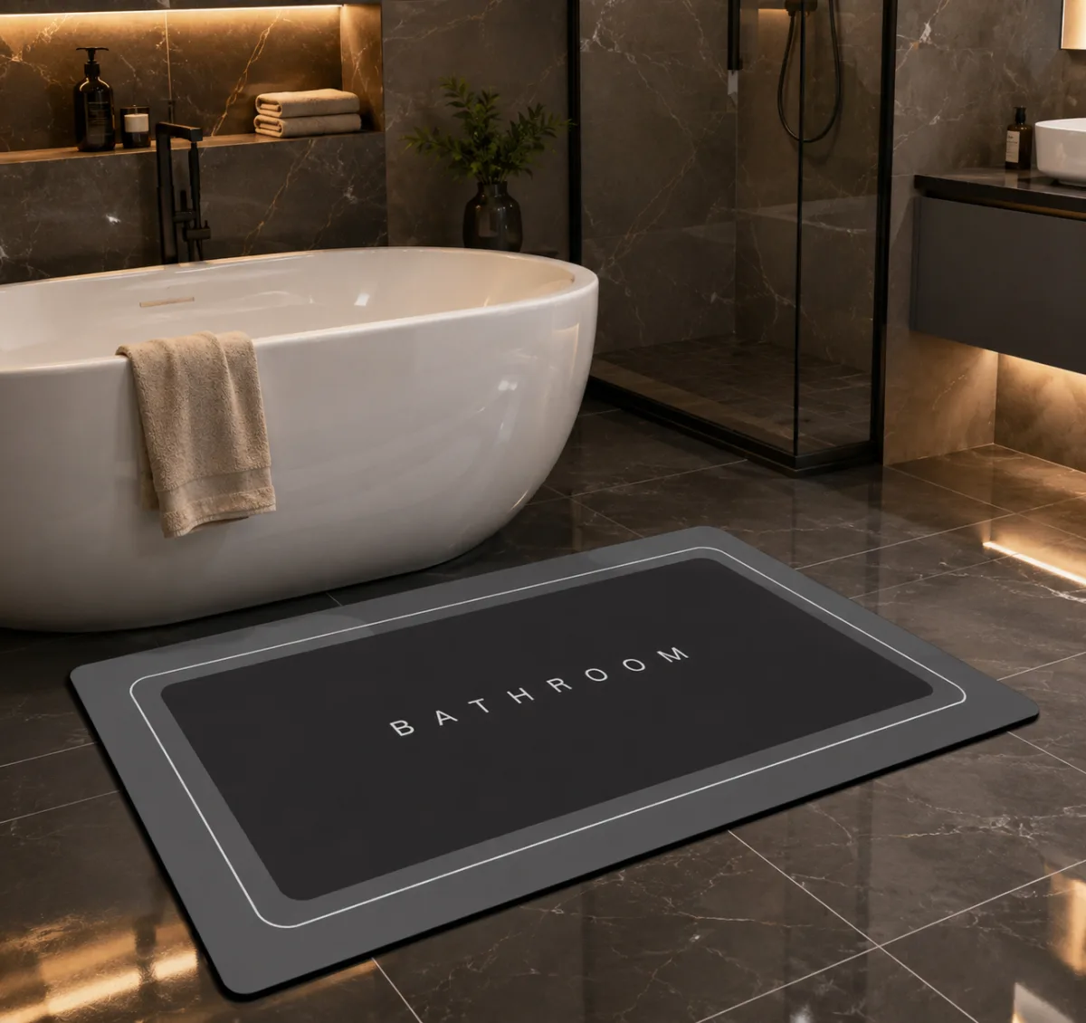 Non slip bathroom mat 