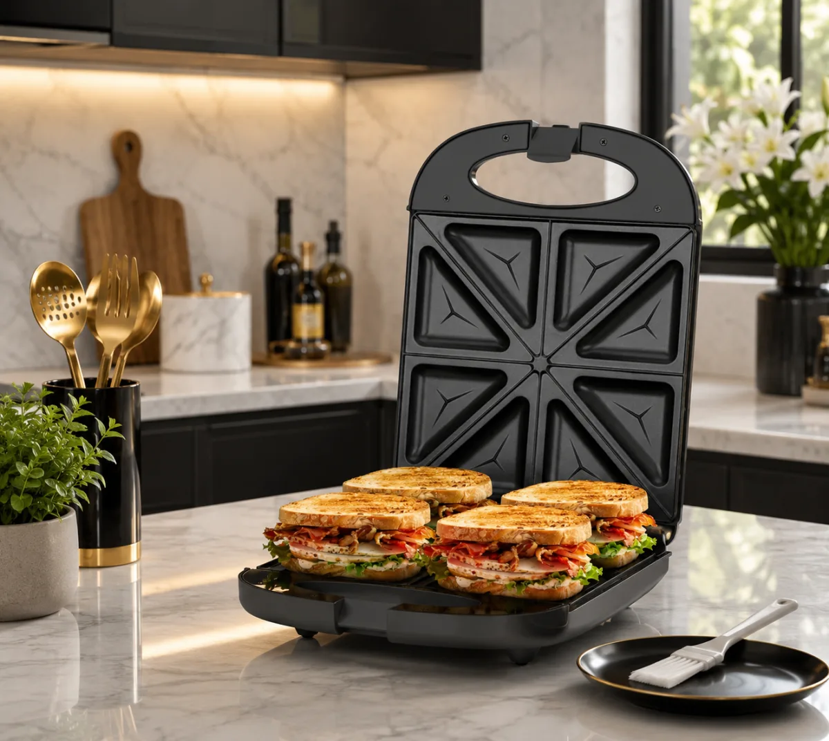 Family size sandwich maker/toaster